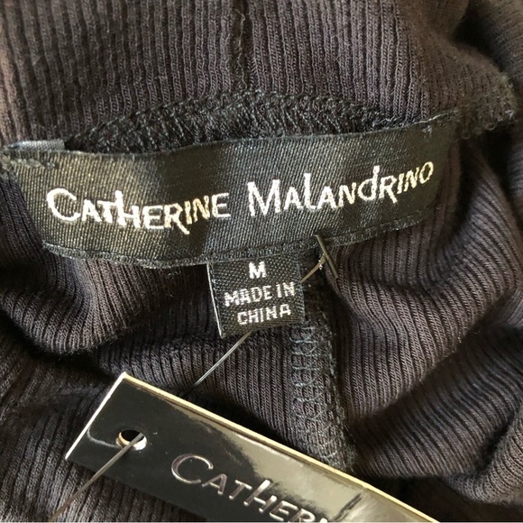 Catherine Malandrino Micro Ribbed Black Stretch Long Sleeve Pullover Medium NWT - Picture 8 of 12